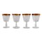 Wine Glasses in Mouth-Blown Crystal Glass with Gold Edges, France, 1930s, Set of 4 1