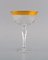 Champagne Glasses aus mundgeblasenem Kristallglas mit goldenen Rändern, Frankreich, 1930er, 2er Set 2