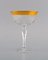 Champagne Glasses in Mouth-Blown Crystal Glass with Gold Edges, France, 1930s, Set of 2 2