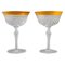 Champagne Glasses aus mundgeblasenem Kristallglas mit goldenen Rändern, Frankreich, 1930er, 2er Set 1