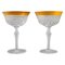 Champagne Glasses in Mouth-Blown Crystal Glass with Gold Edges, France, 1930s, Set of 2 1