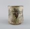 Schwedische Vase aus Glasierter Keramik & Blattwerk 2