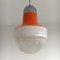 Lámpara colgante italiana era espacial de vidrio, años 70, Imagen 1