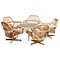 Mobilier de Jardin en Rotin et Table Basse, 1960s, Set de 6 1