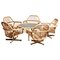 Rattan Garden Set / Lounge Set and Coffee Table, 1960s, Set of 6 1