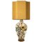 Large Gouda Royal Table Lamp with Silk Shade by Rene Houben, 1930s 1