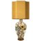 Large Gouda Royal Table Lamp with Silk Shade by Rene Houben, 1930s, Image 1