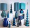 Große Keramiklampen mit neuen maßgeschneiderten Lampenschirmen aus Seide von René Houben, 2er Set 14