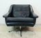 Chrome and Black Leather Swivel Chair, 1960s, Image 1