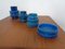Italian Rimini Blu Ceramic Vases & Bowl by Aldo Londi for Bitossi, 1960s, Set of 4 3