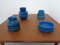 Italian Rimini Blu Ceramic Vases & Bowl by Aldo Londi for Bitossi, 1960s, Set of 4 17