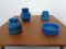 Italienische Rimini Blu Keramik Vasen & Schale von Aldo Londi für Bitossi, 1960er, 4er Set 17