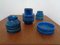 Italian Rimini Blu Ceramic Vases & Bowl by Aldo Londi for Bitossi, 1960s, Set of 4 4