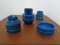 Italian Rimini Blu Ceramic Vases & Bowl by Aldo Londi for Bitossi, 1960s, Set of 4, Image 4