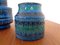 Italienische Rimini Blu Keramik Vasen & Schale von Aldo Londi für Bitossi, 1960er, 4er Set 16