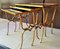 French Art Deco Glass & Gold Stacking Tables, 1940, Set of 3 3