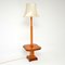 Art Deco Walnut & Maple Floor Lamp with Table, 1920s 2