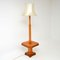 Art Deco Walnut & Maple Floor Lamp with Table, 1920s, Image 3