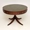 Antiker Regency Stil Leder Drum Tisch 1