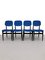 Blaue italienische Mid-Century Stühle aus Samt, 4er Set 1