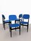 Mid-Century Italian Blue Velvet Chairs, Set of 4 3