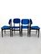 Blaue italienische Mid-Century Stühle aus Samt, 4er Set 2