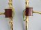 Golden Glass and Teak Sconces, Set of 2 11