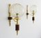 Golden Glass and Teak Sconces, Set of 2 4