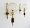 Golden Glass and Teak Sconces, Set of 2, Image 4