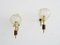 Golden Glass and Teak Sconces, Set of 2 2