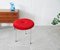 Sgabello Mid-Century in velluto rosso, Immagine 10