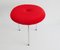 Mid-Century Red Velvet Stool 3