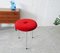 Mid-Century Red Velvet Stool 2