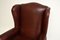 Antique Style Leather Wingback Armchair, Image 7