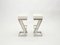 Brushed Steel and Wool Bouclé Stools, 1970s, Set of 2 2