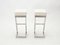 Brushed Steel and Wool Bouclé Stools, 1970s, Set of 2, Image 8