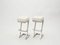 Brushed Steel and Wool Bouclé Stools, 1970s, Set of 2 3