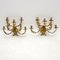 Antique Gilt Bronze Wall Sconce Candleholders, Set of 2 1