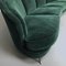 Mid-Century Italian Curved Green Velvet Sofa by Gio Ponti for Isa Bergamo 10