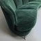 Mid-Century Italian Curved Green Velvet Sofa by Gio Ponti for Isa Bergamo, Image 10