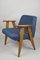 Vintage Blue 366 Lounge Chair by Józef Chierowski, 1970s 2