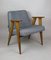 Vintage Grey 366 Lounge Chair by Józef Chierowski, 1970s, Image 1