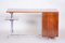 Art Deco Oak, Walnut & Chrome Model H-180 Writing Desk by Jindrich Halabala for Up Závody, 1930s 4