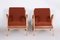 Mid-Century Brown & Red Oak Armchairs by Jan Vanek, 1940s, Set of 2 1