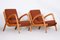 Mid-Century Brown & Red Oak Armchairs by Jan Vanek, 1940s, Set of 2 4