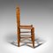 Kleiner antiker englischer viktorianischer Tanner's Stuhl aus Esche & Ulmenholz mit spindelförmiger Rückseite 4