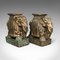 Antique Indian Decorative Ceramic Elephant Occasional Side Tables, Set of 2 1