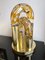 Italian Brass & Murano Glass Lamp by Aldo Nason for Mazzega, 1970s, Image 4