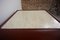 Vintage Square Travertine and Leather Coffee Table 5