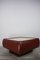 Vintage Square Travertine and Leather Coffee Table 4